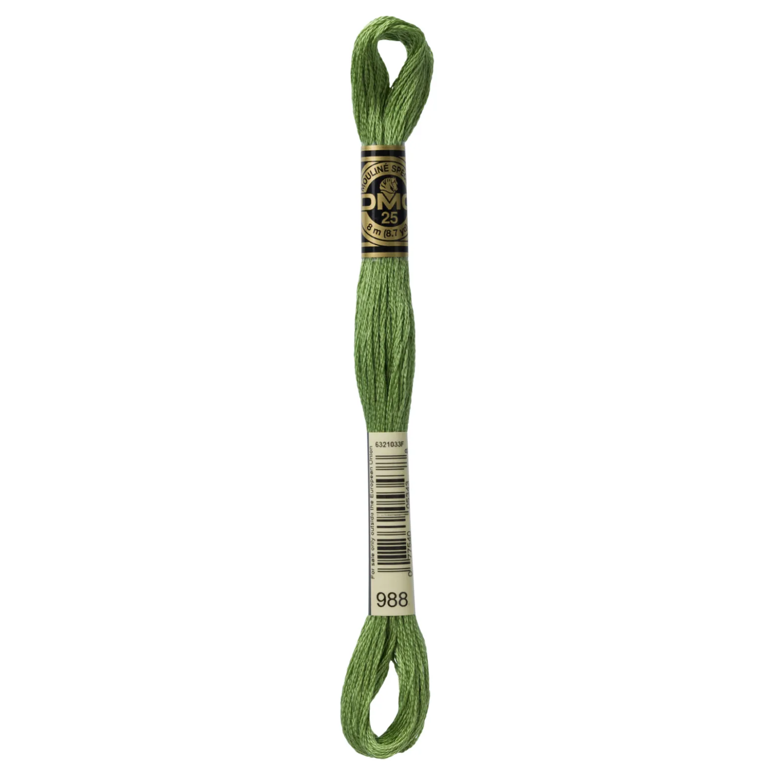 Fil mouliné à broder DMC - 8m - 988 - verveine