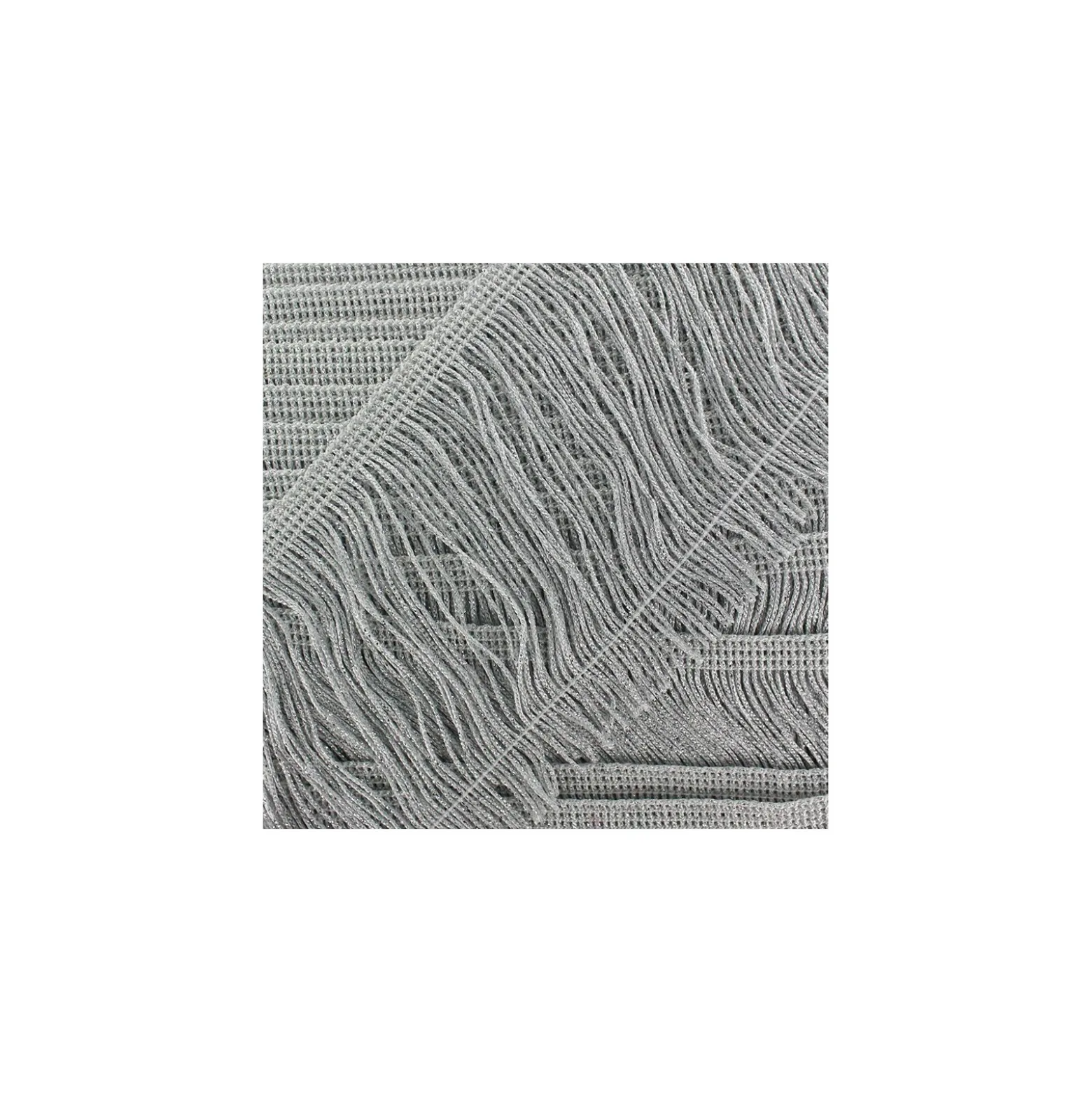 Franges Charleston lurex argent 10 cm x 50cm