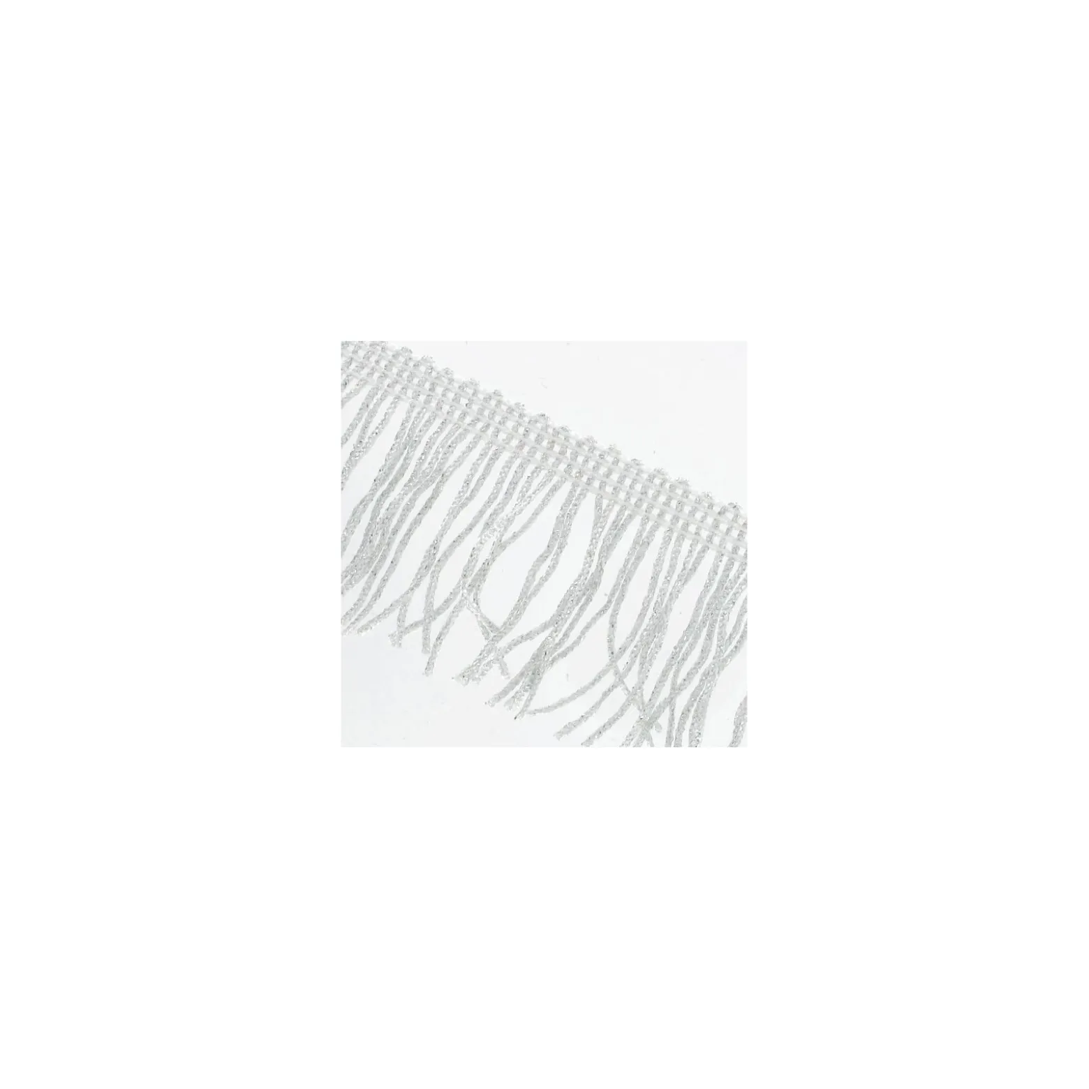 Franges Charleston lurex argent 5cm x 50cm