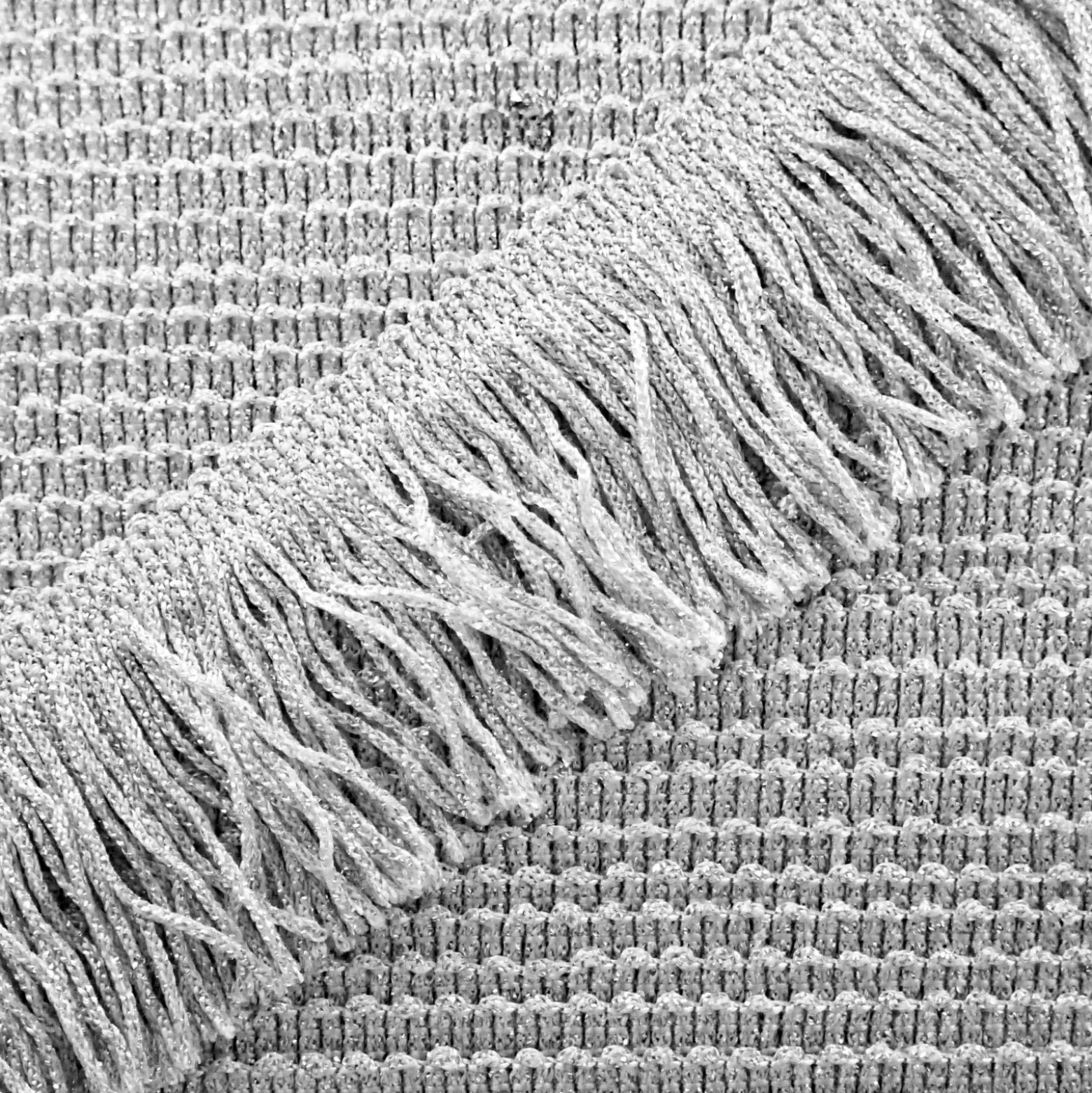 Franges Charleston lurex 55mm - gris x50cm