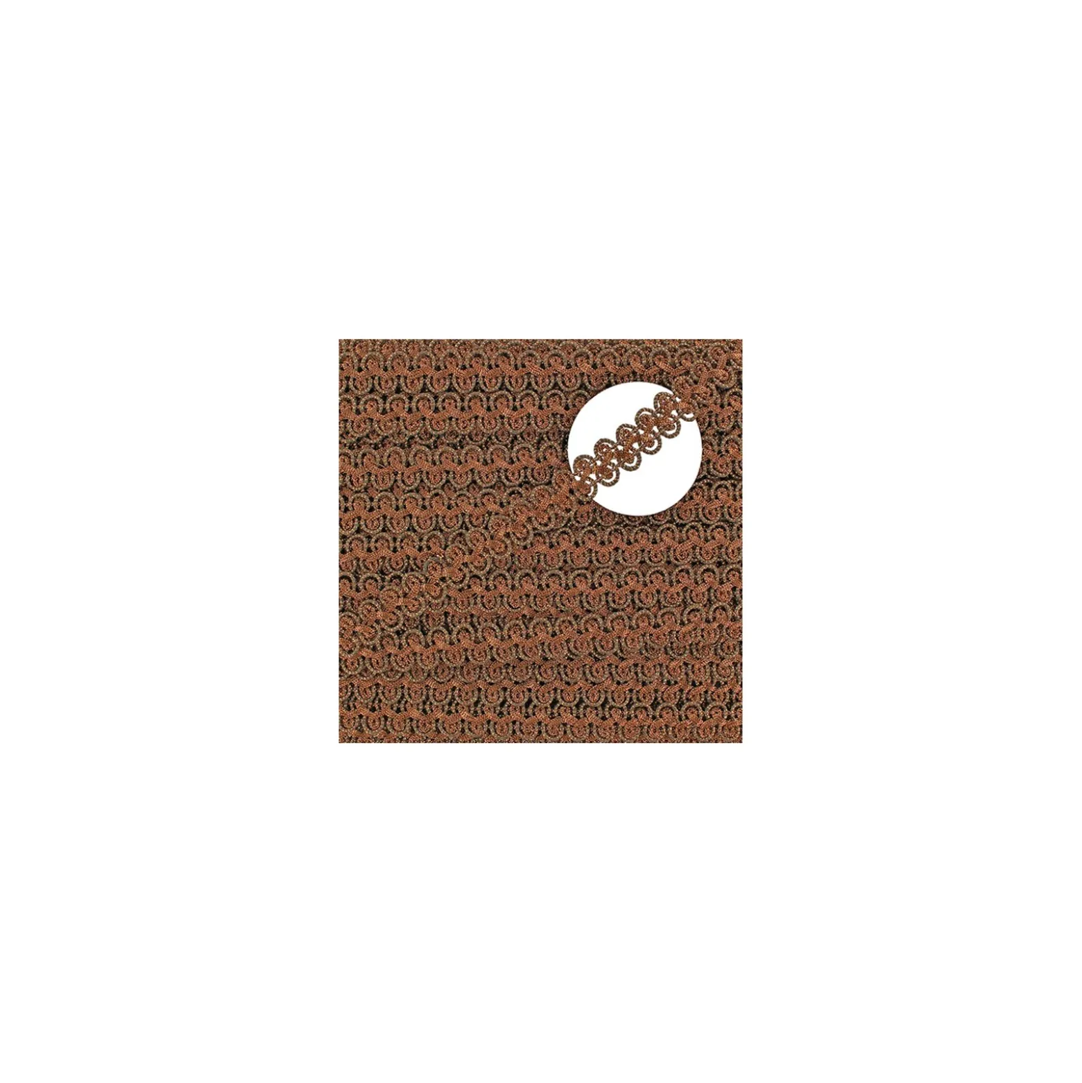 Galon brocart entrecroisé cuivre x 50cm