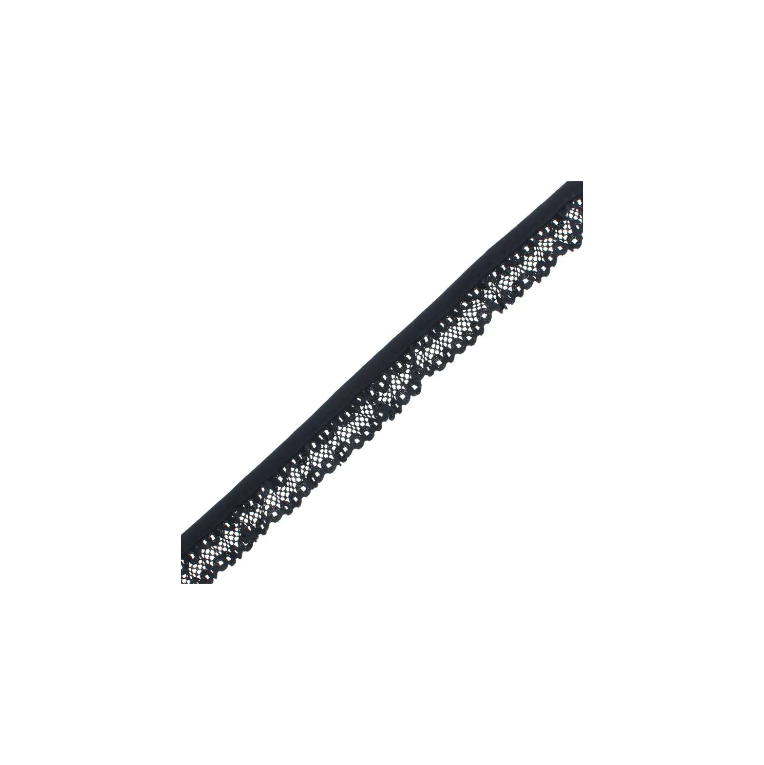 Galon Dentelle Froncée 20 mm - Noir