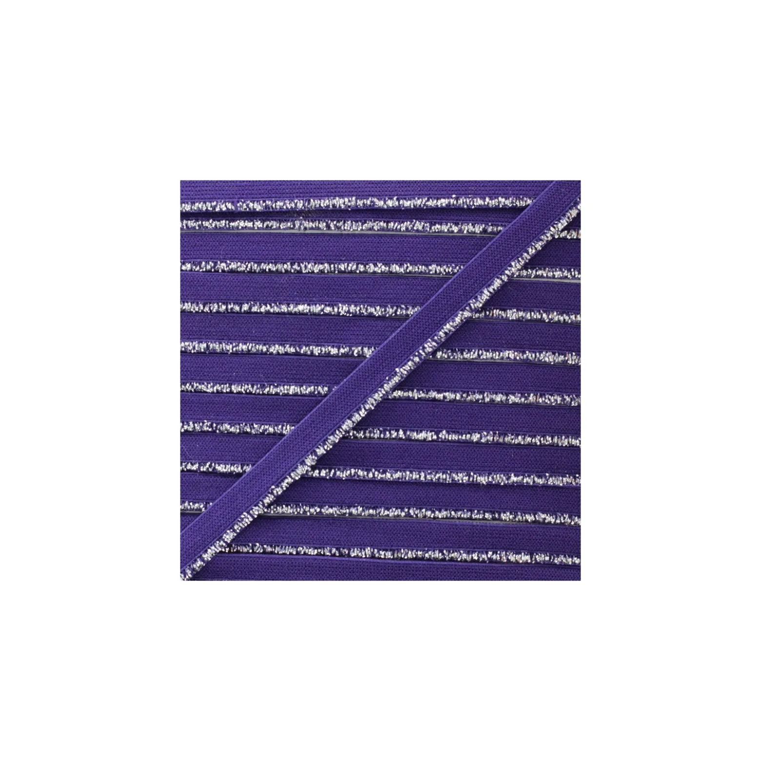 Galon Elastique Lurex Argent - Violet