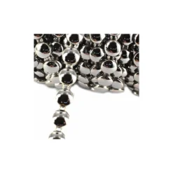Galon perles rondes plates anthracite x 50cm