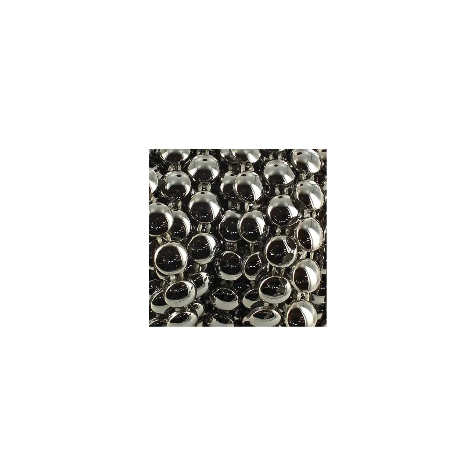 Galon perles rondes plates anthracite x 50cm
