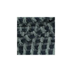 Galon Petits Pompons à Franges Lurex - Gris/Marine