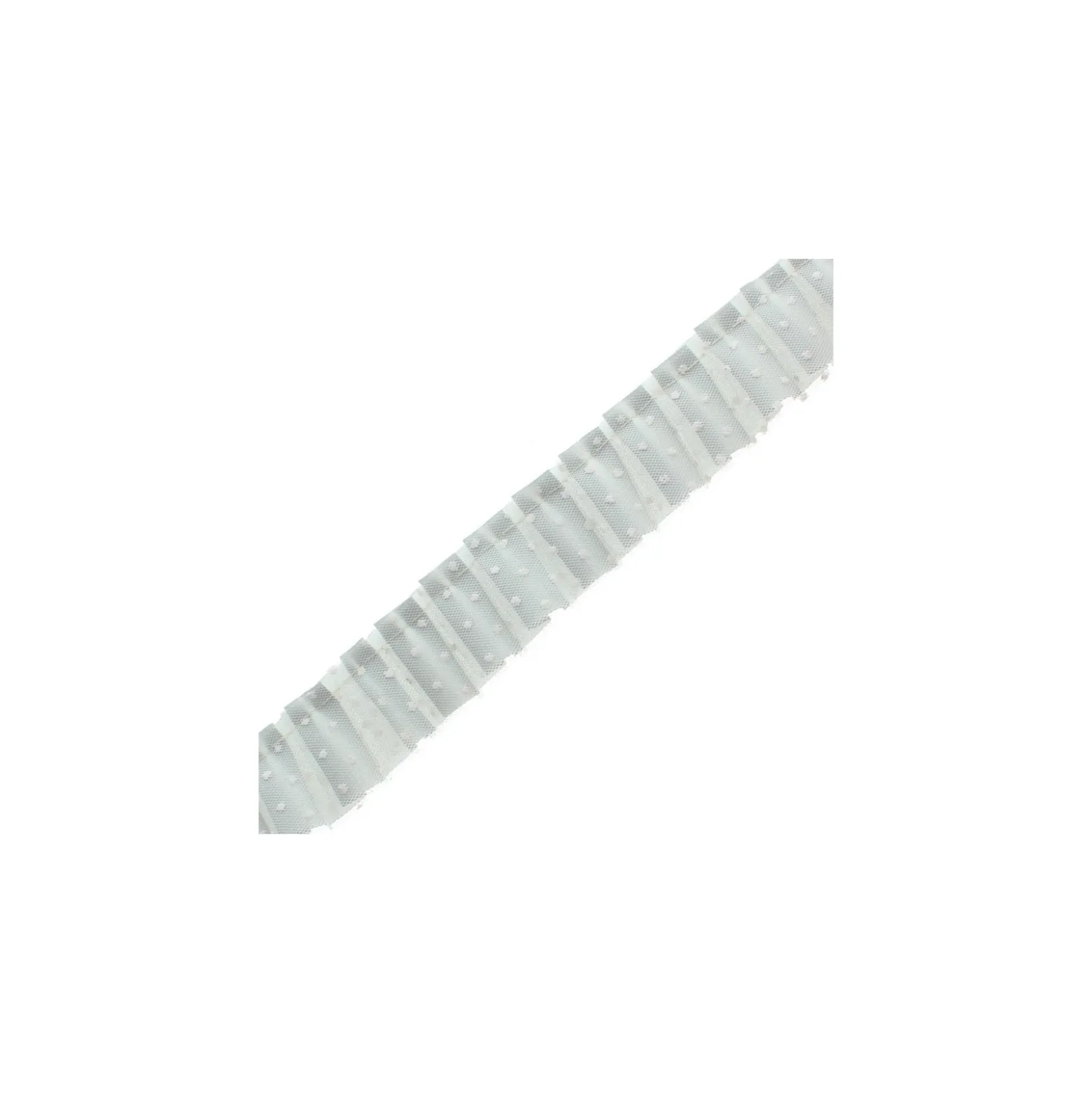 Galon Plissé Tulle Plumetis - Gris Perle x 50cm