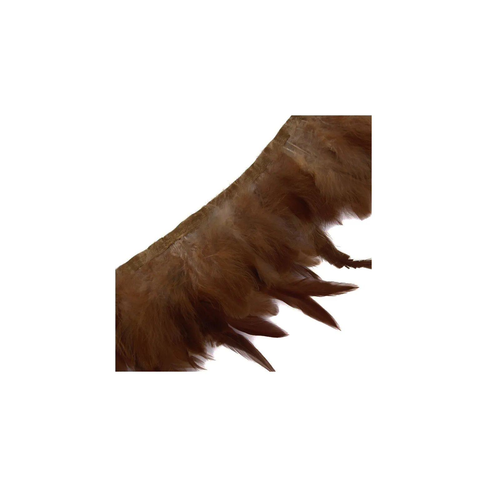 Galon Plume effet nacré 10cm - marron foncé x 50cm