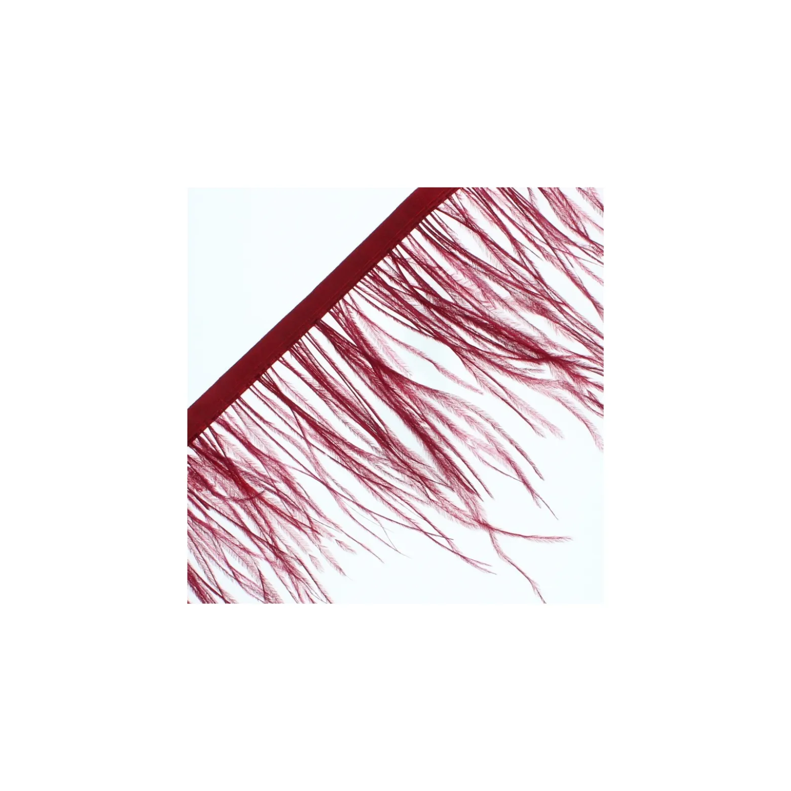 Galon Plumes d'Autruche Rio 14 cm - Grenat x 50cm