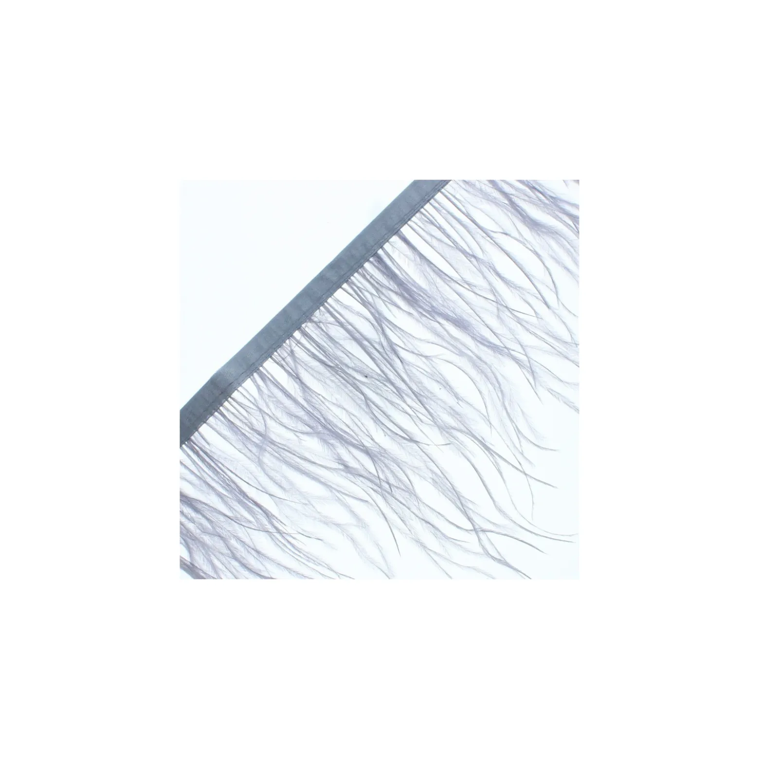 Galon Plumes d'Autruche Rio 14 cm - Gris x 50cm