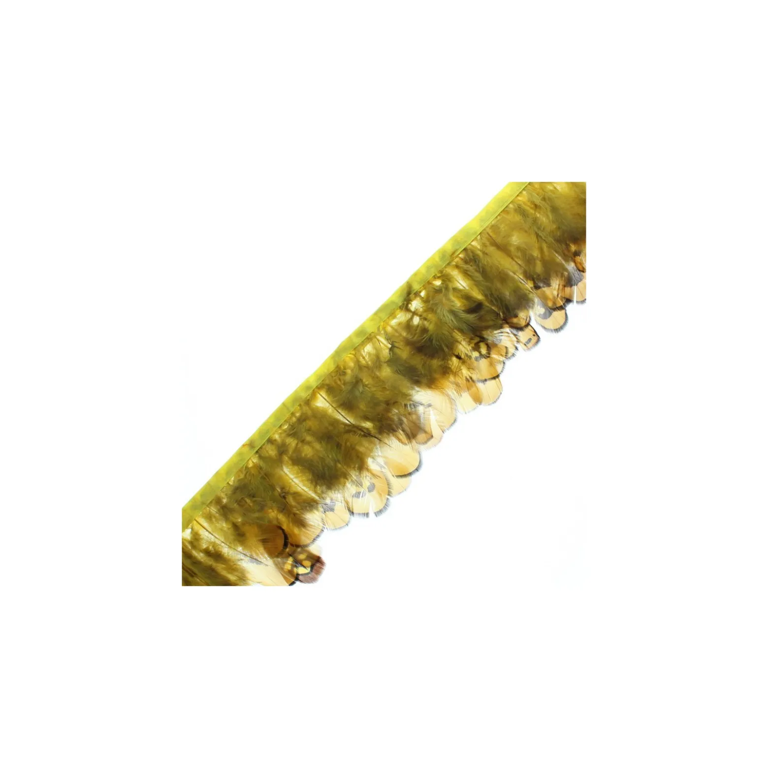 Galon Plumes Véritables Lido 7 cm - Jaune x 50cm
