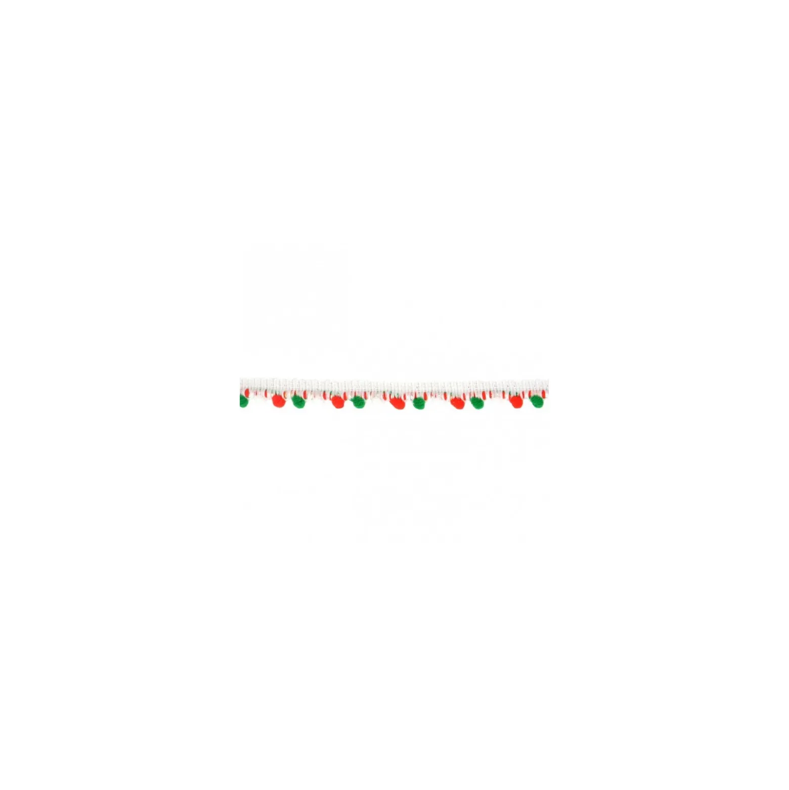 Galon pompon lurex 11 mm - blanc