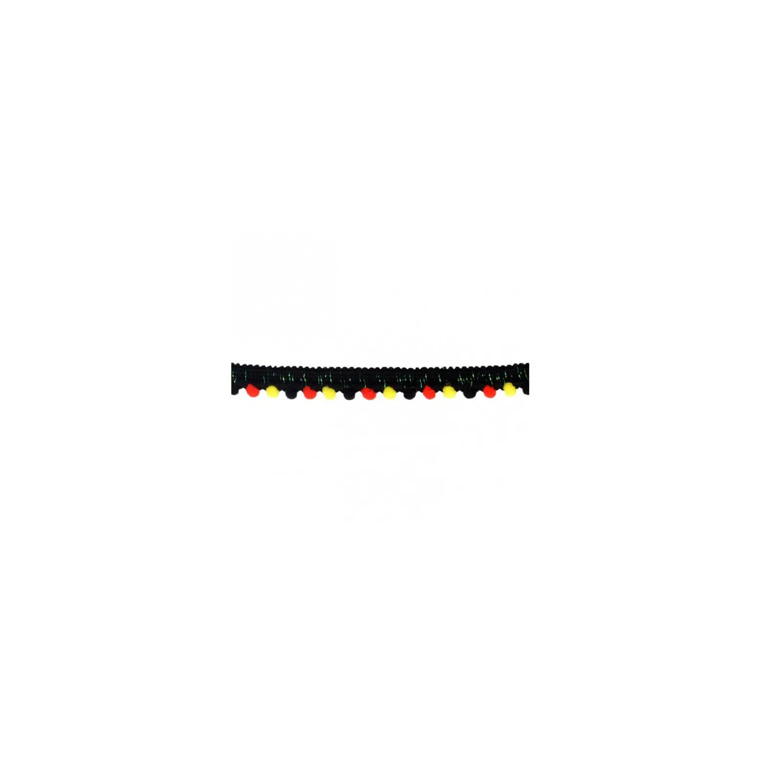 Galon pompon lurex 11 mm - noir