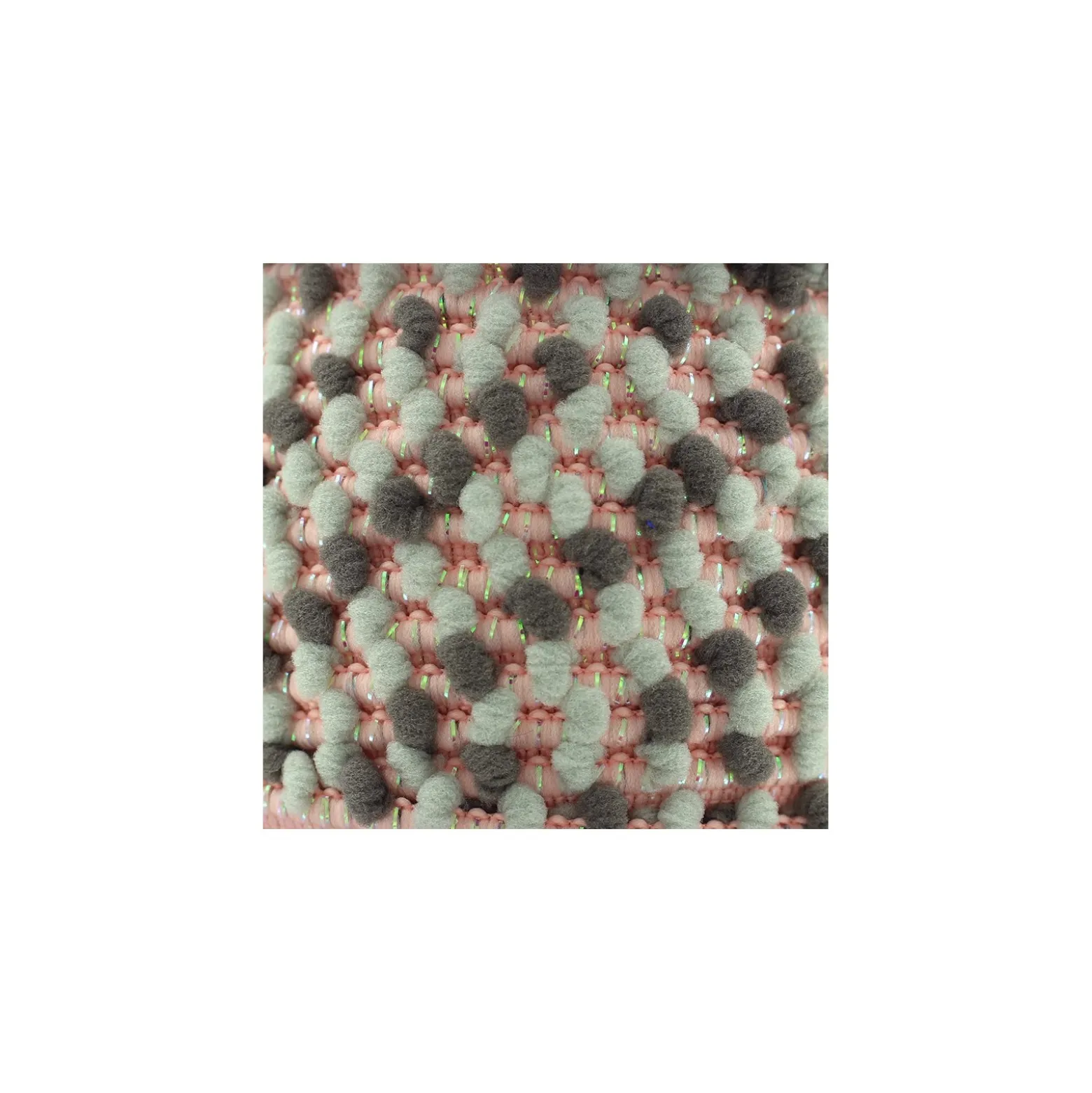 Galon pompon lurex 11 mm - rose