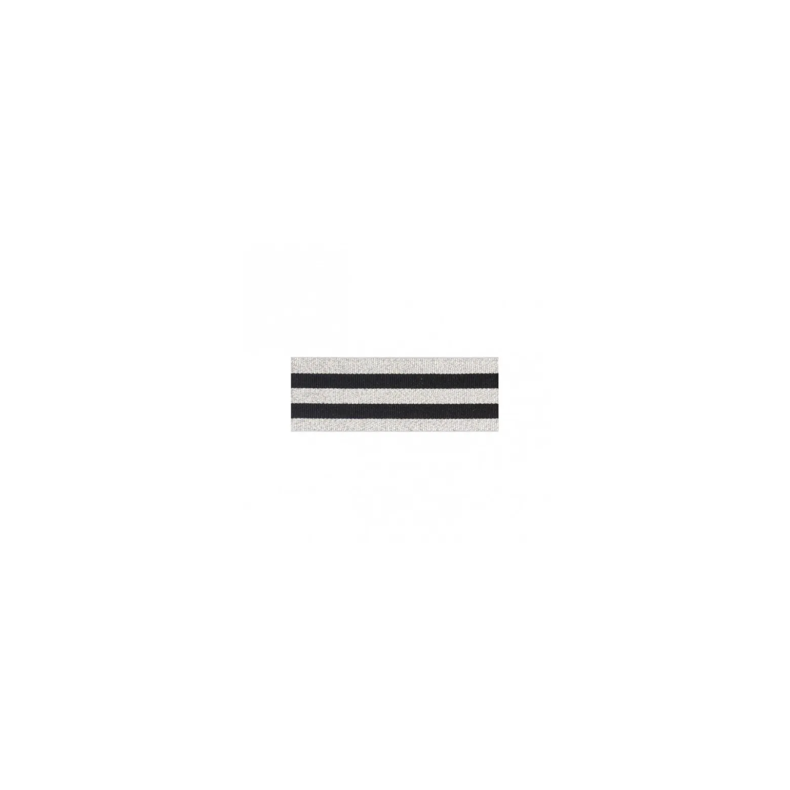 Galon rayures lurex 15 mm - argent/noir
