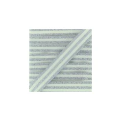 Galon rayures lurex 15 mm - argent/écru