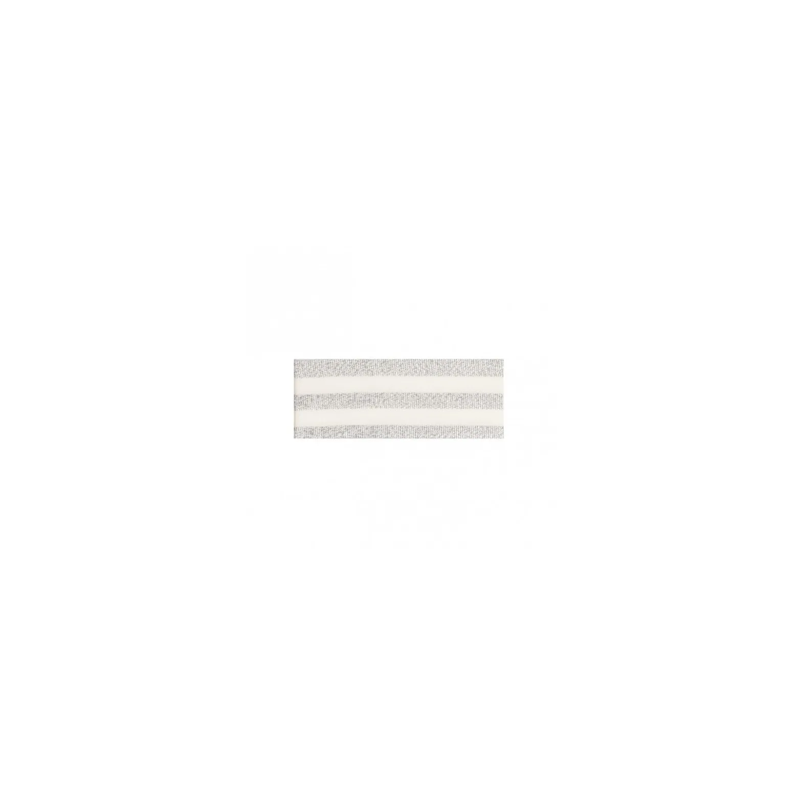 Galon rayures lurex 15 mm - argent/écru
