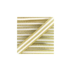 Galon rayures lurex 15 mm - doré/blanc