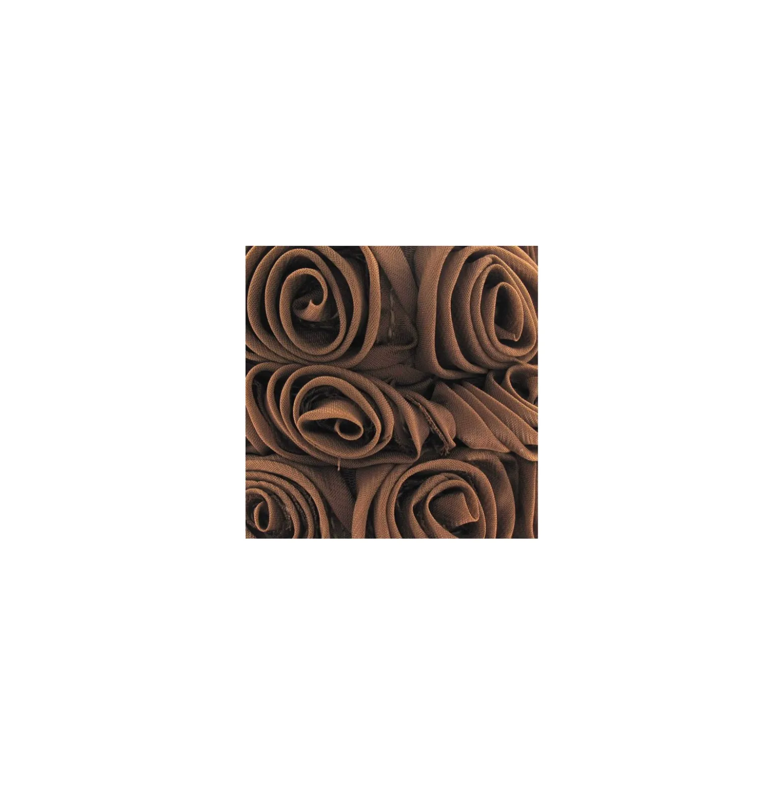 Galon rose sur tulle marron x 50 cm