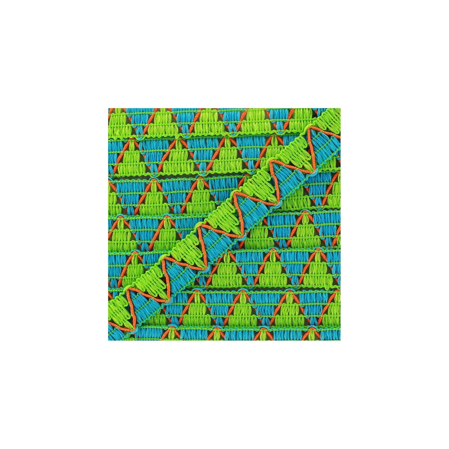 Galon réversible ZigZag - vert/bleu