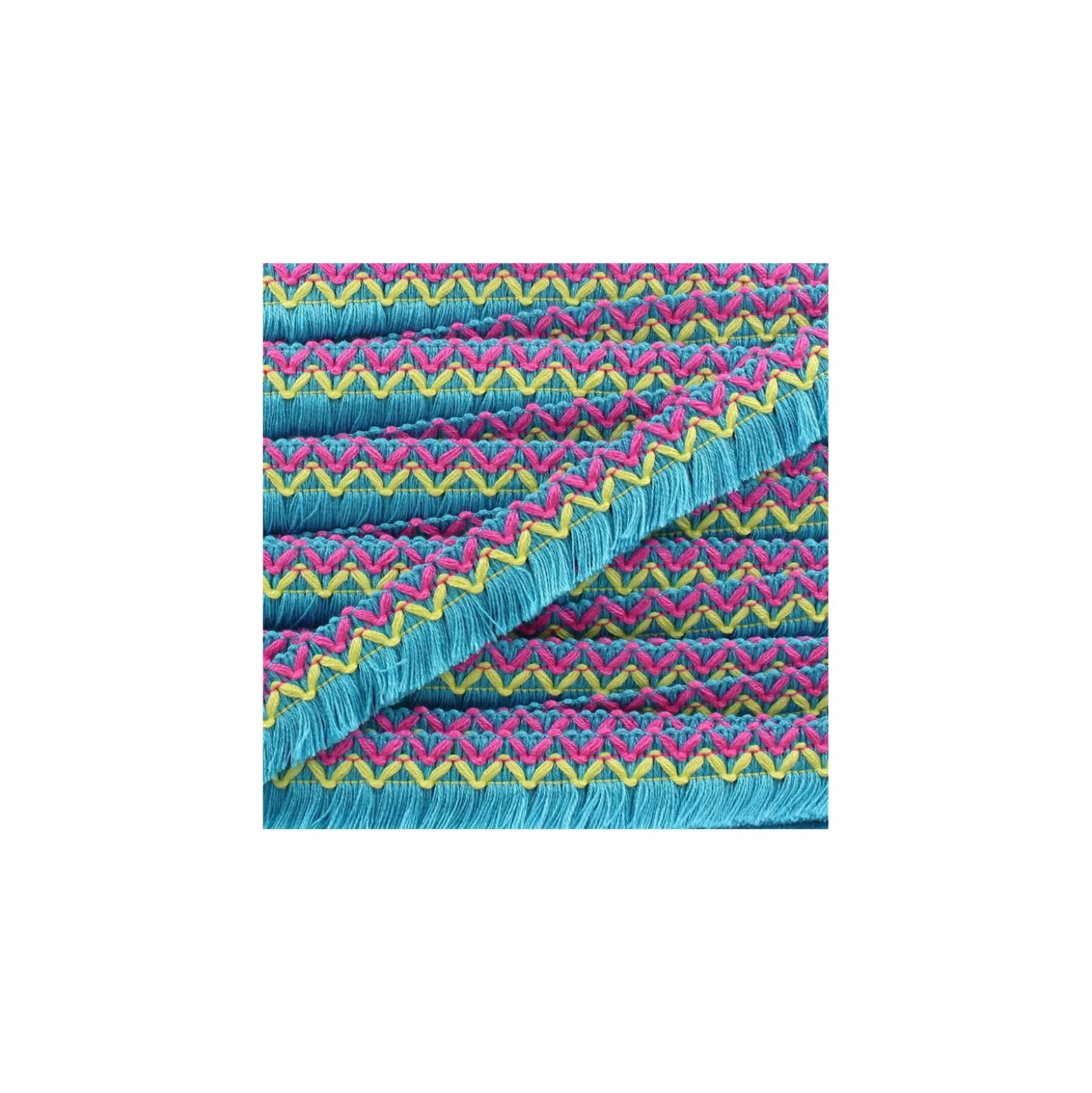 Galon tissé à franges Jamayca - multi bleu