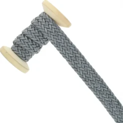 Galon tresse polycoton 23 mm - gris - bobine de 10 m