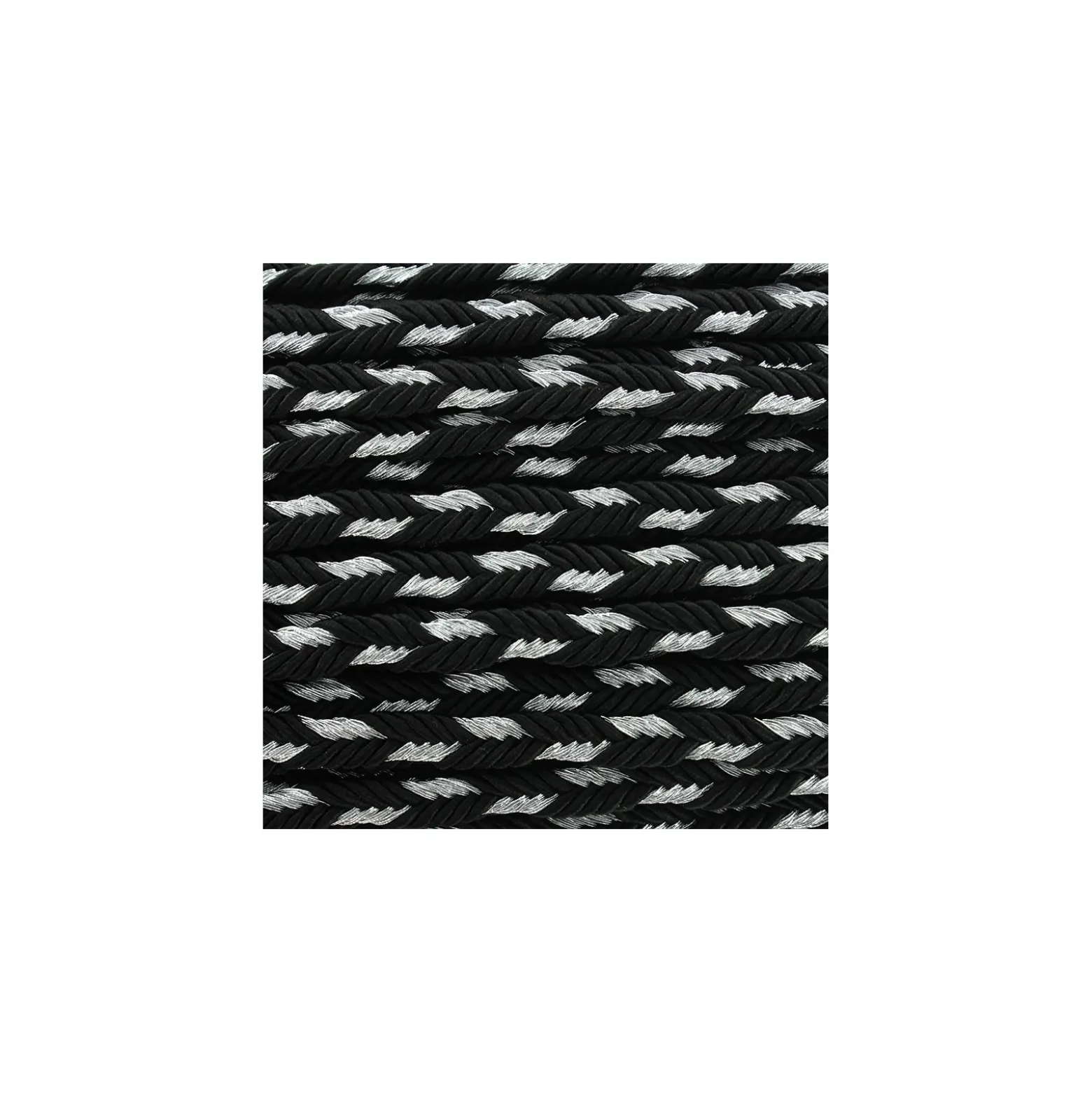 Galon tressé lurex Delicia - noir/argent