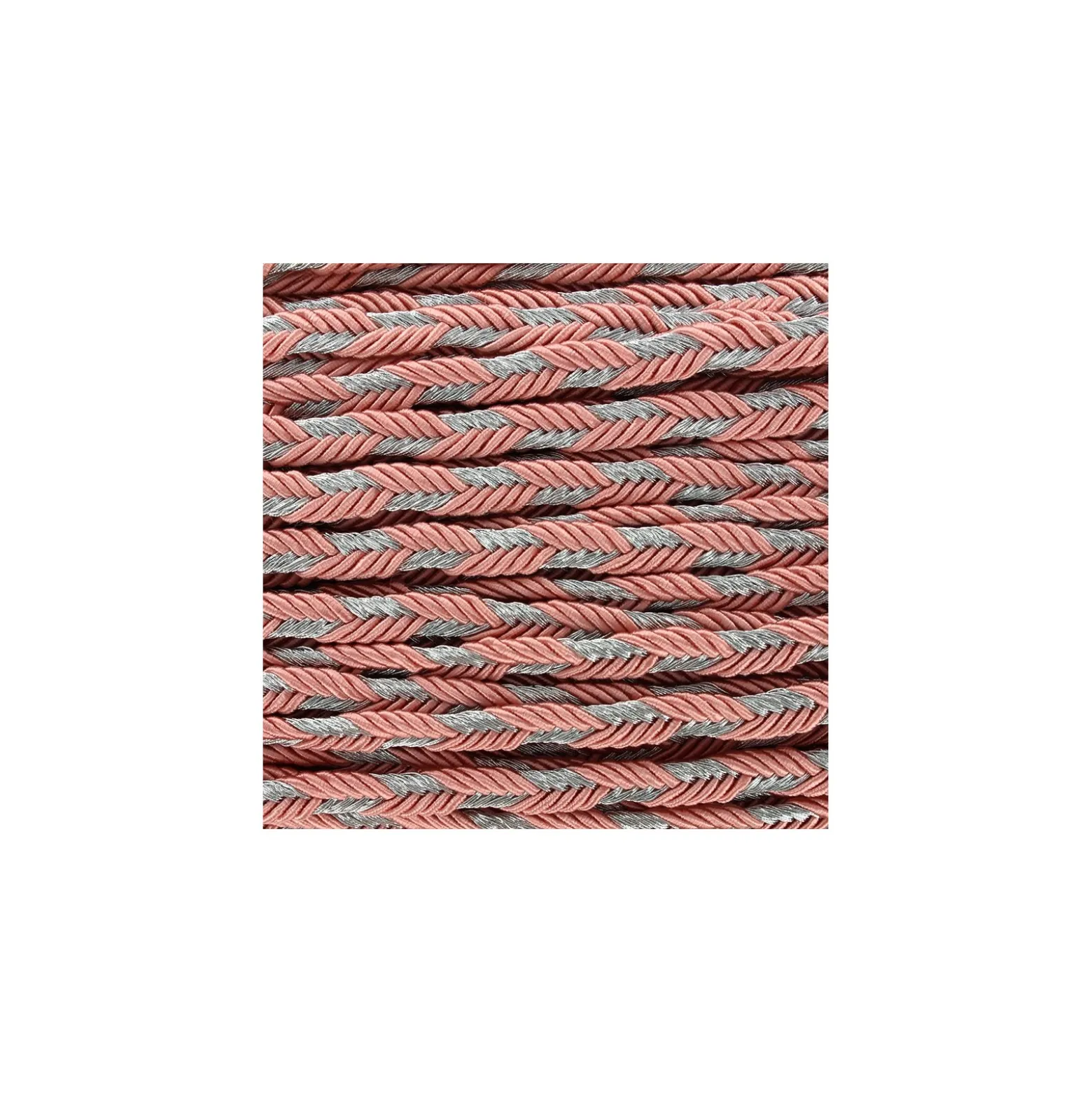 Galon tressé lurex Delicia - rose/argent