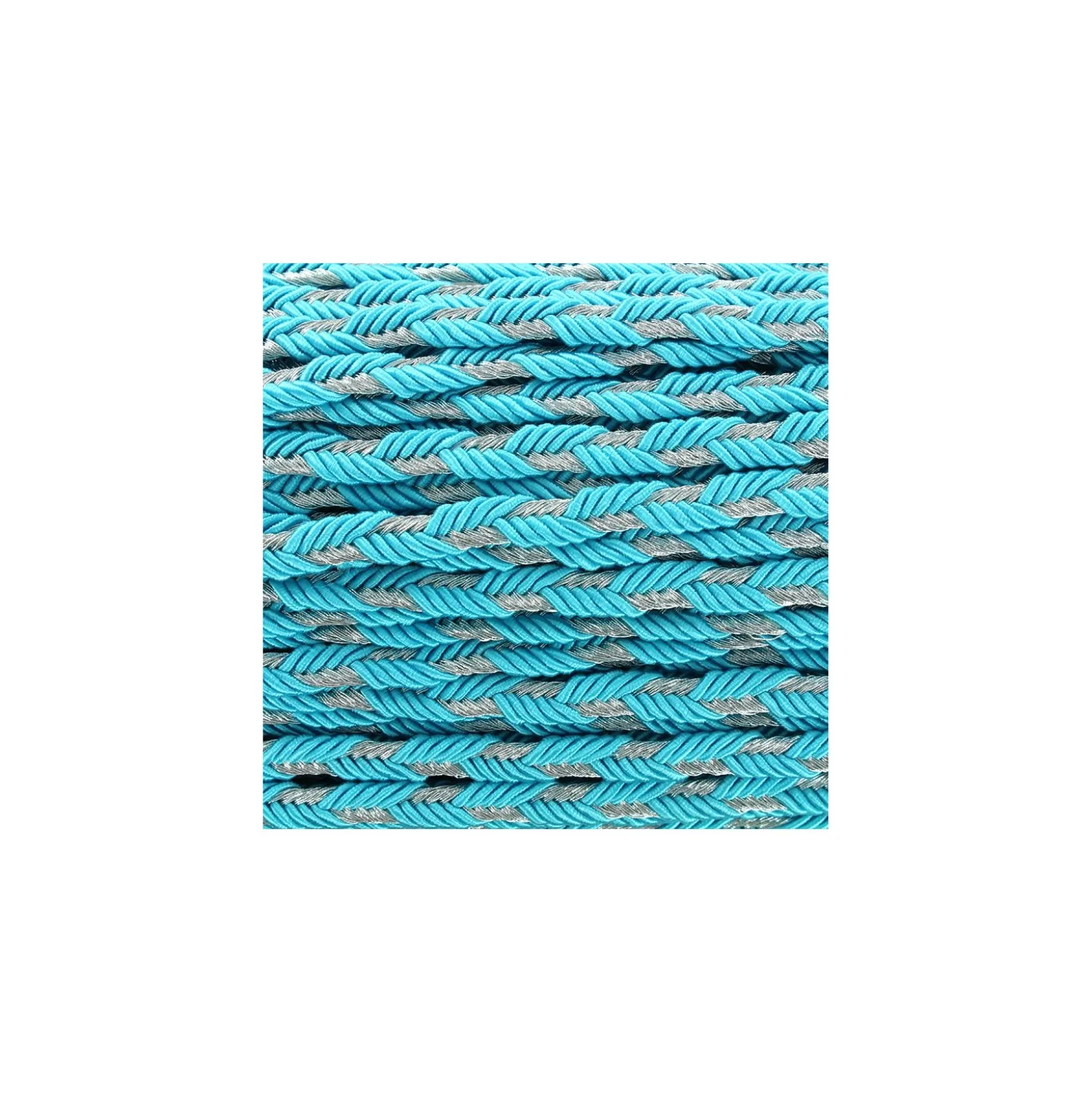Galon tressé lurex Delicia - turquoise/argent