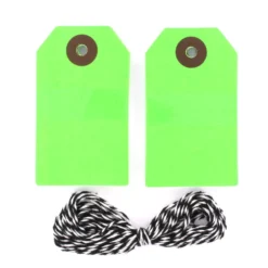 Grandes Etiquettes cadeaux vertes fluo