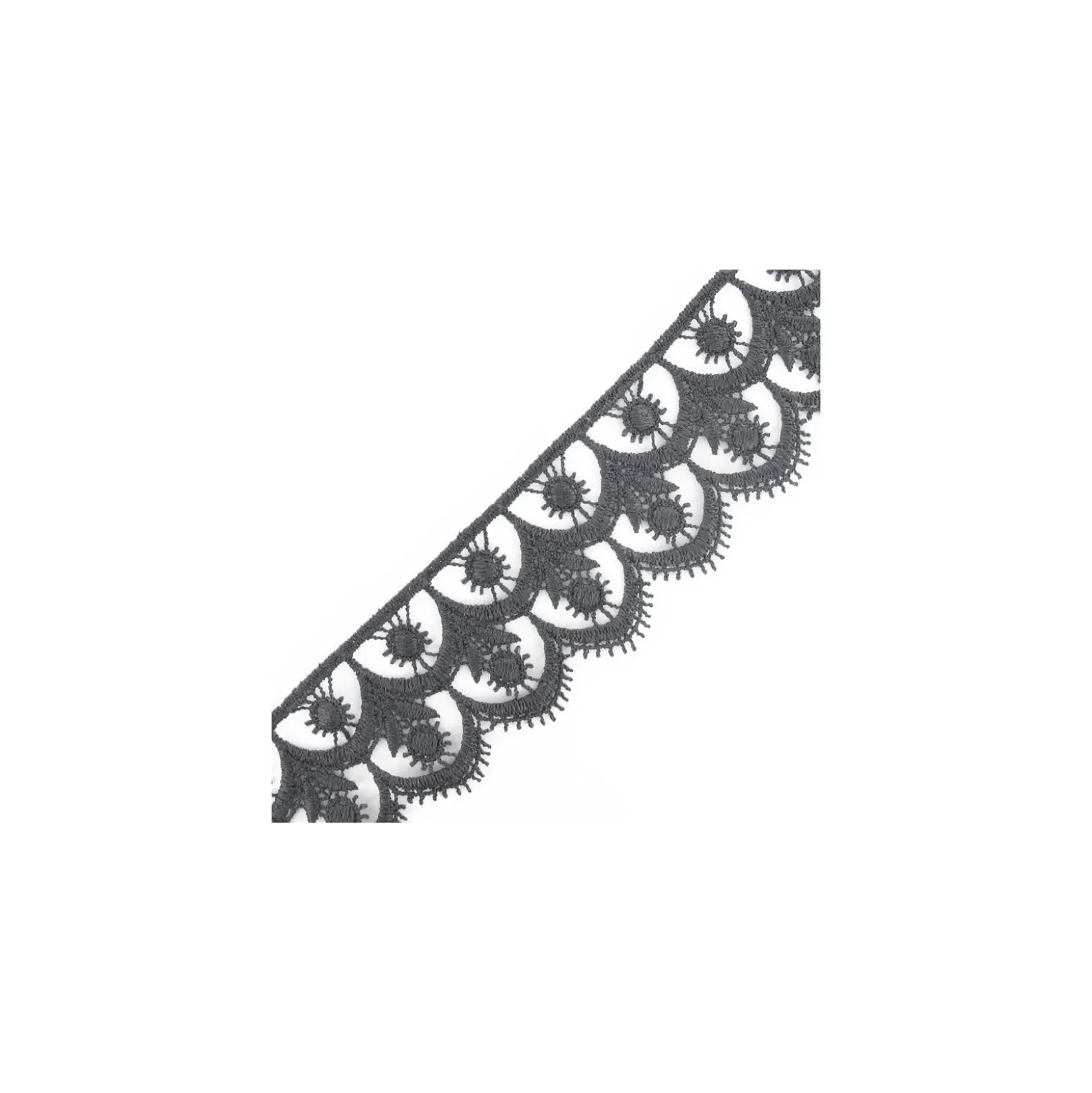 Guipure Fleuri 41 mm Gris