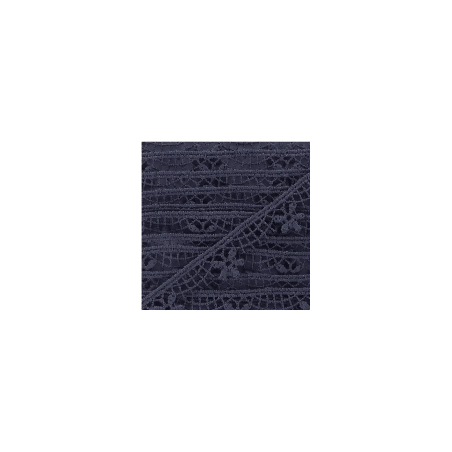 Guipure Fleurs Lily 15 mm marine