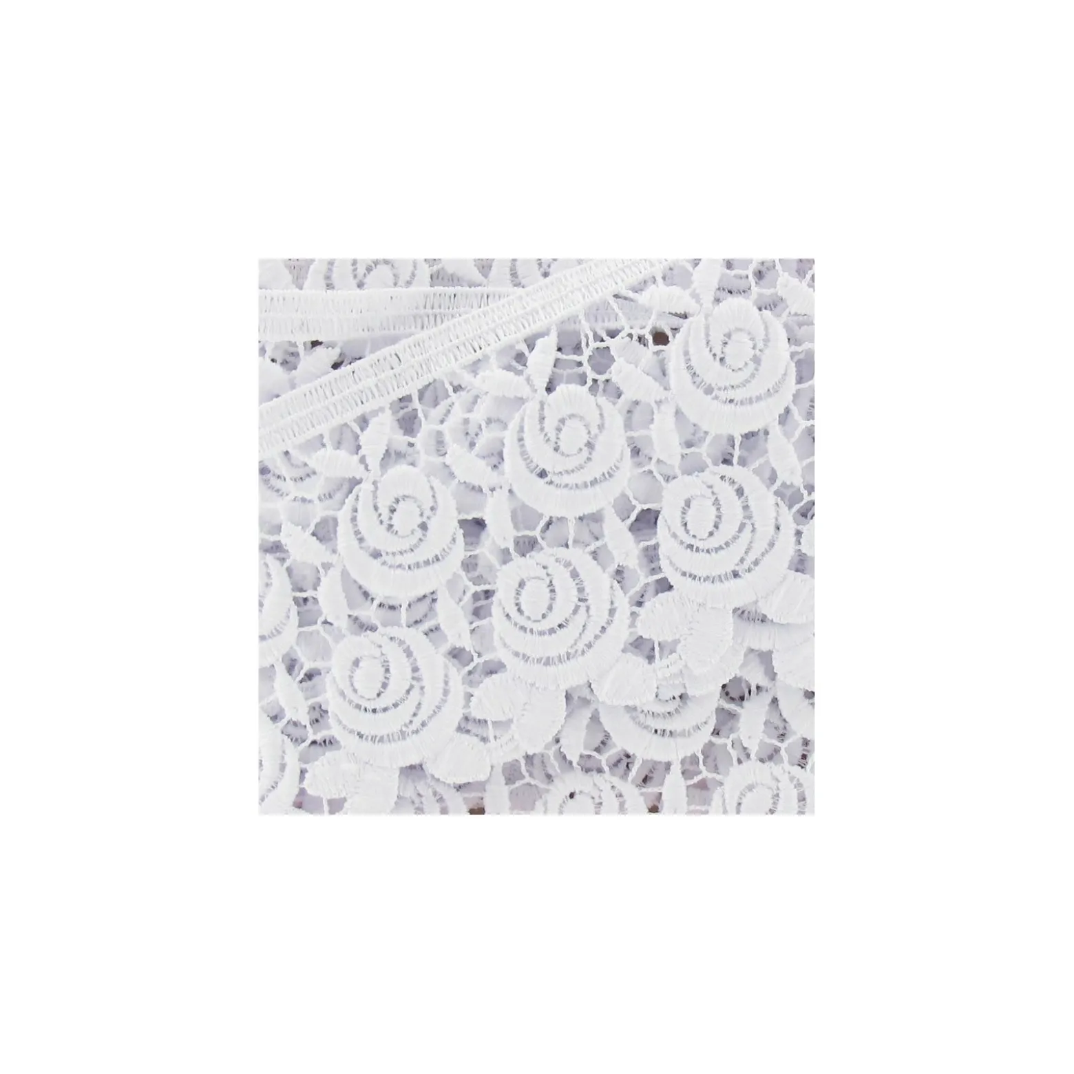Guipure Fleurs Rosa 60 mm Blanc x 50cm