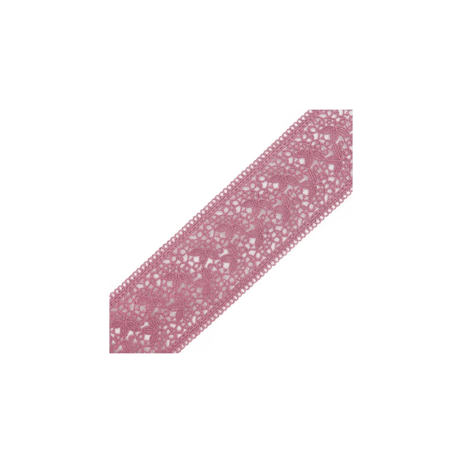 Guipure Frise feuillage 67 mm vieux rose x 50cm