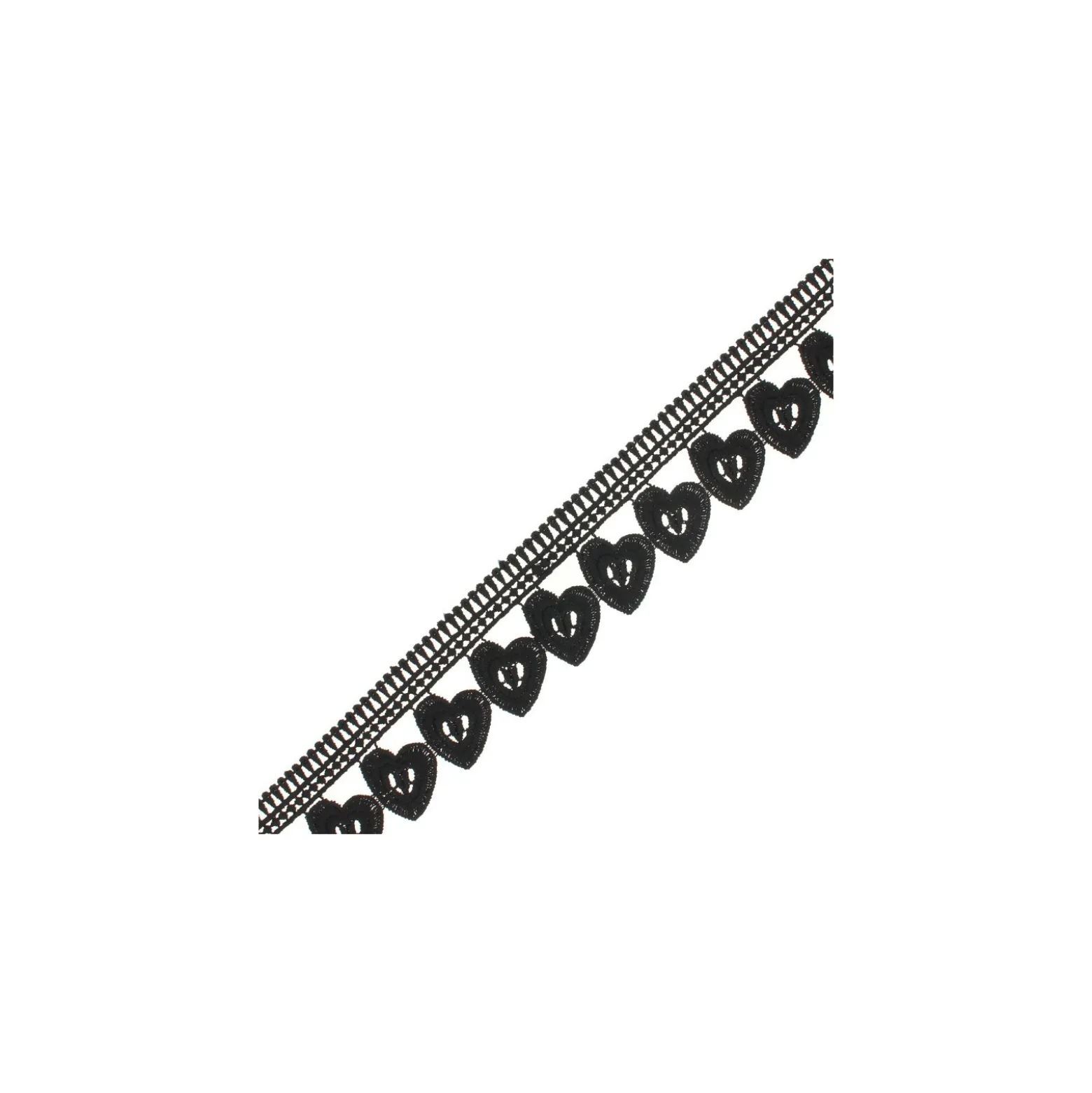 Guipure Hearts 45 mm - Noir