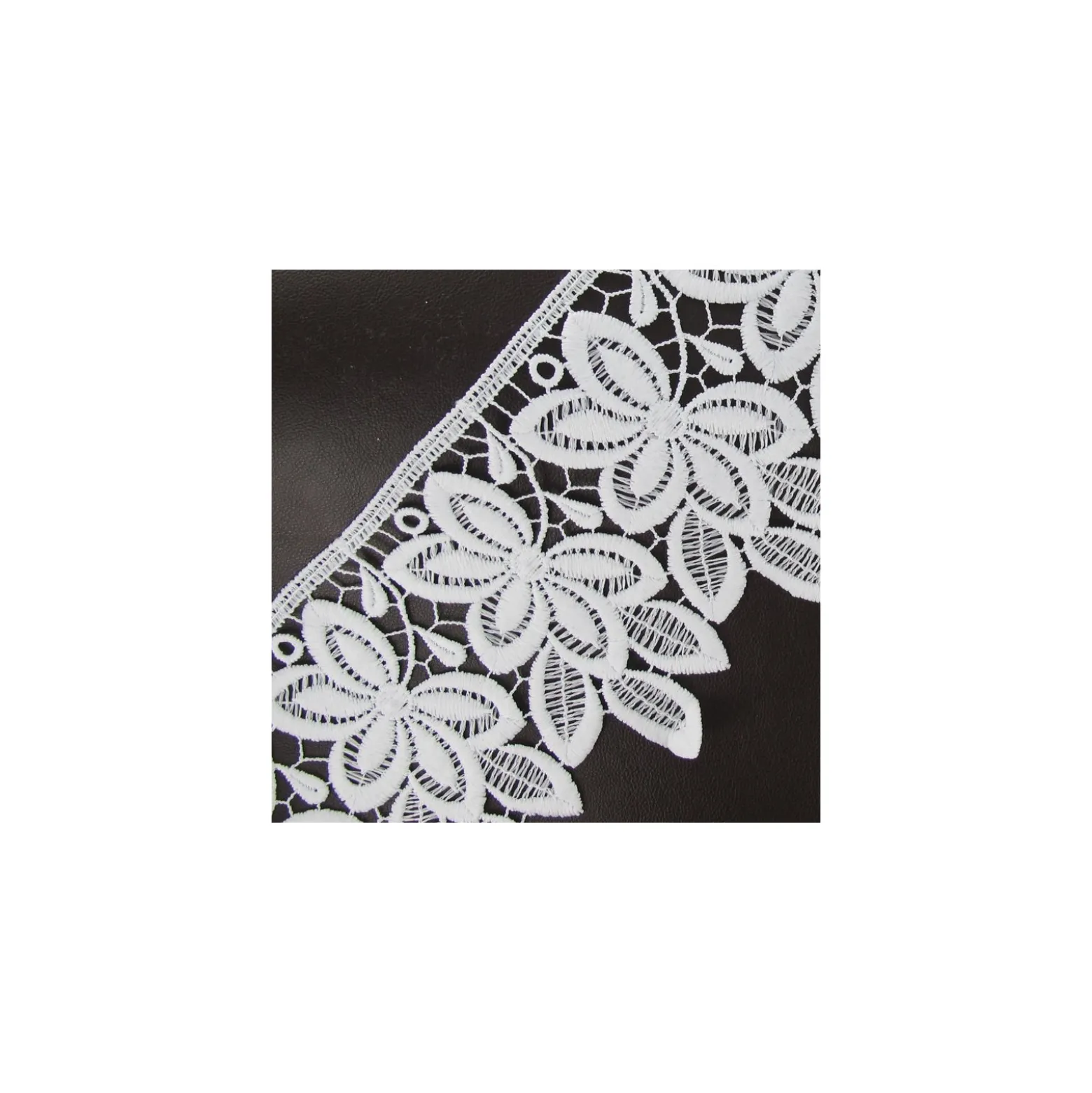 Guipure Polyester Fleurs 105mm Blanc x 50cm