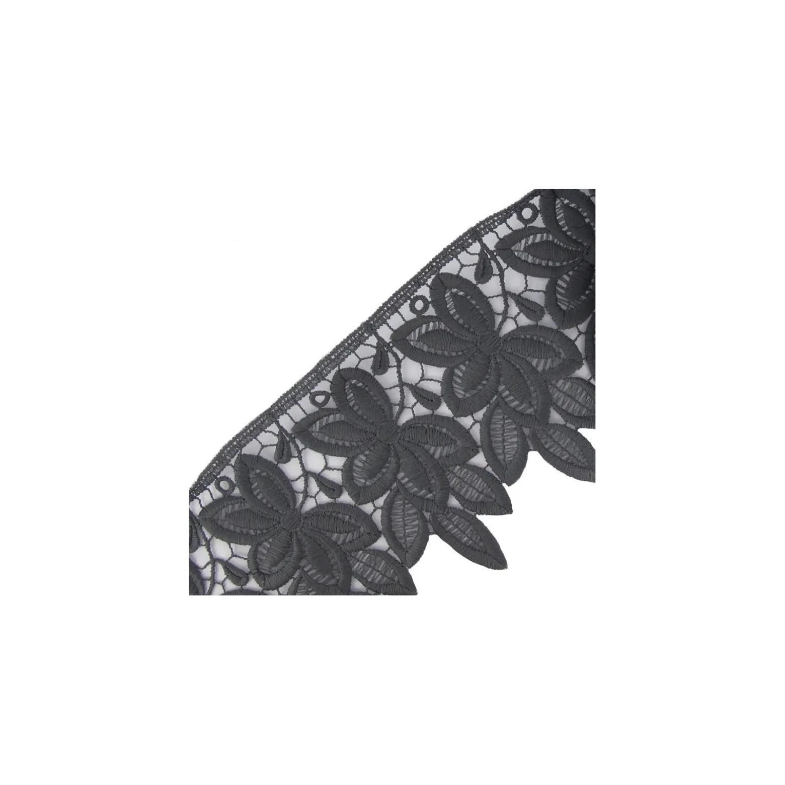 Guipure Polyester Fleurs 105mm Gris x 50cm