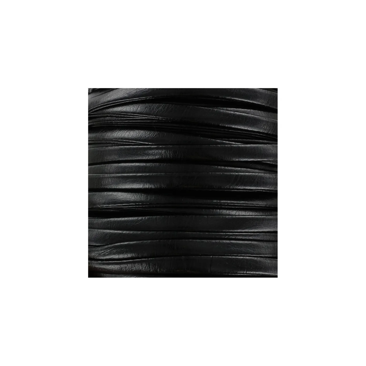 Lacette aspect cuir 5 mm - noir