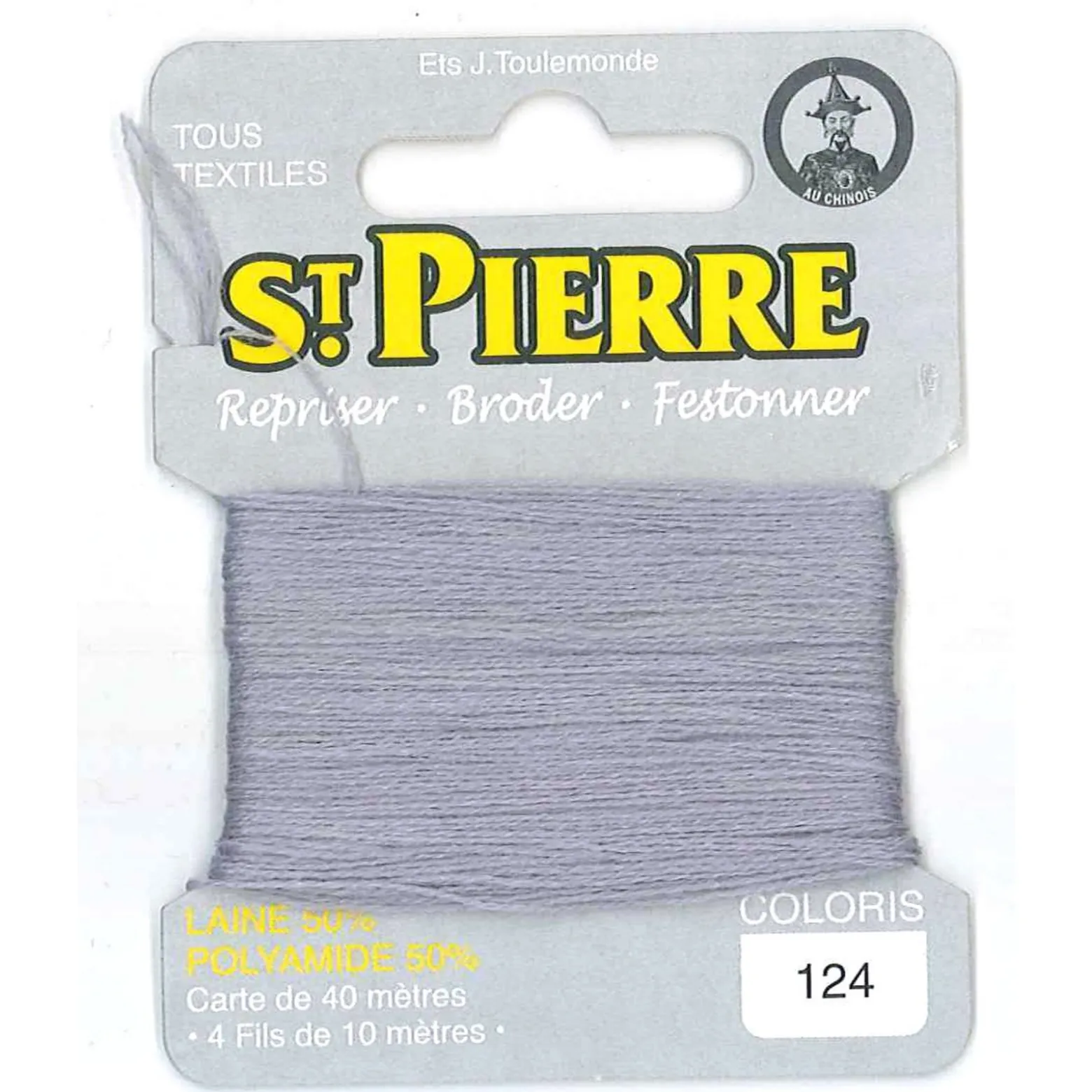Laine Saint Pierre pour repriser / broder - gris perle n°124