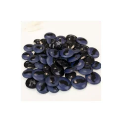 ♥ Lot de Boutons (sachet de 52 boutons Moustache noire sur fond marine) ♥
