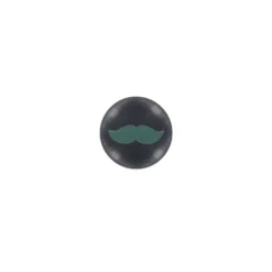 ♥ Lot de Boutons(sachet de 40 boutons Moustache verte sur fond noir) ♥