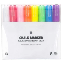Marqueur craie Rico Design - lot de 8 - fluo