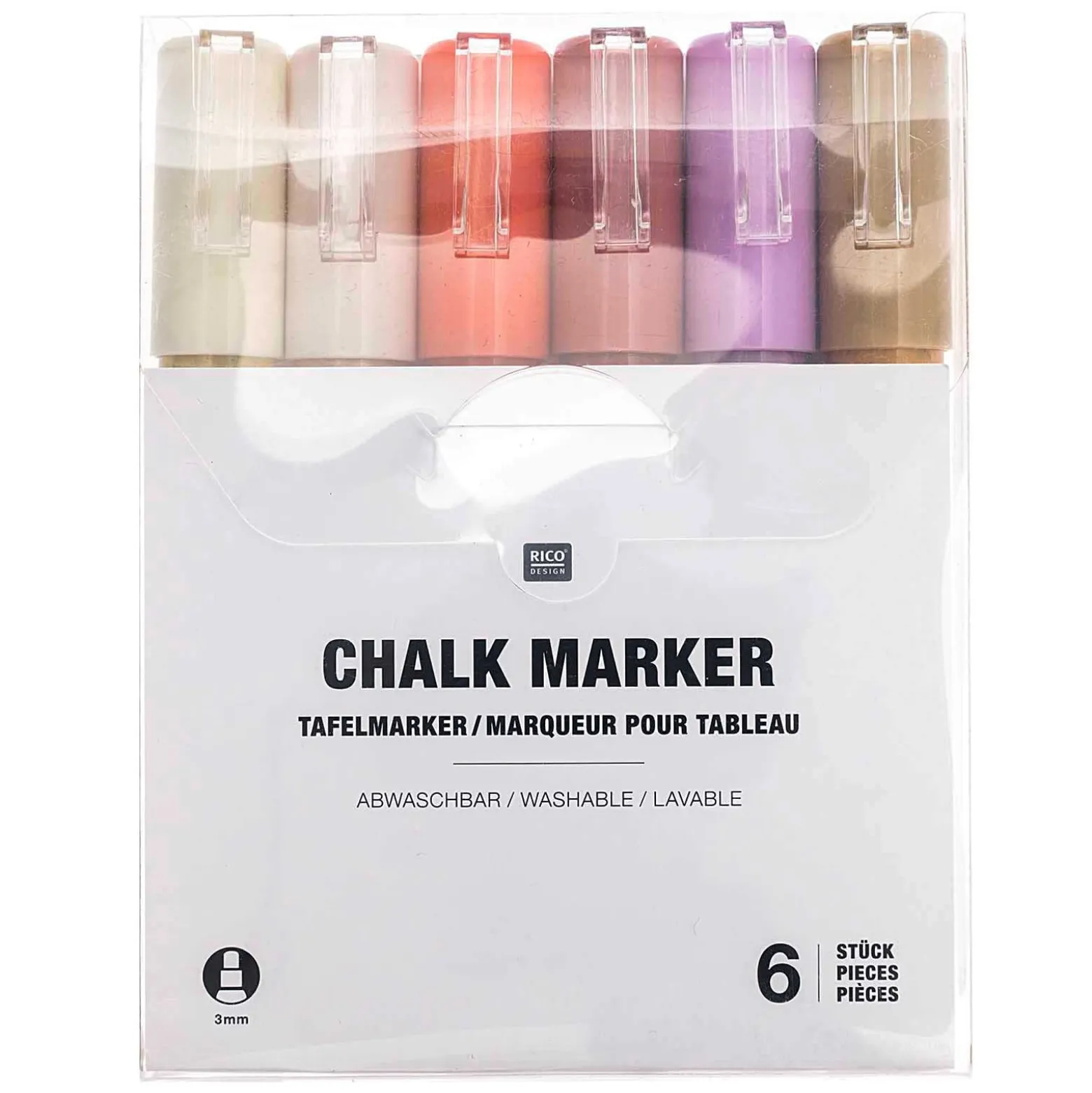 Marqueur craie Rico Design - lot de 6 - multicolore 2