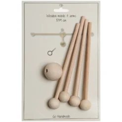 Mobile en bois pour bébé - 4 branches
