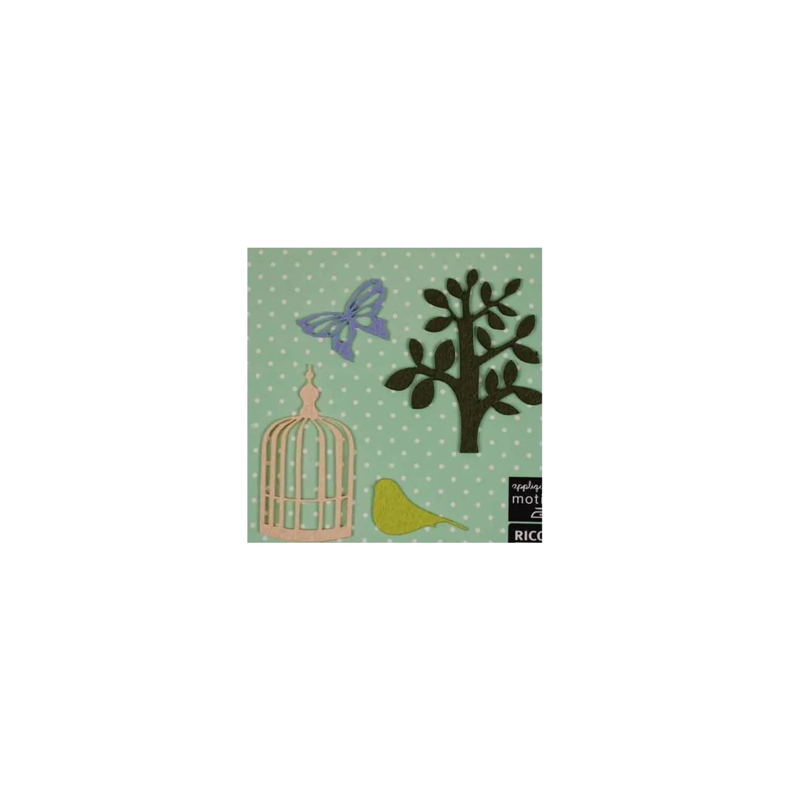 ♥ 4 motifs feutrine Nature papillon ♥