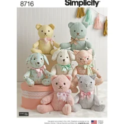 Patron animaux en peluche - Simplicity n°8716