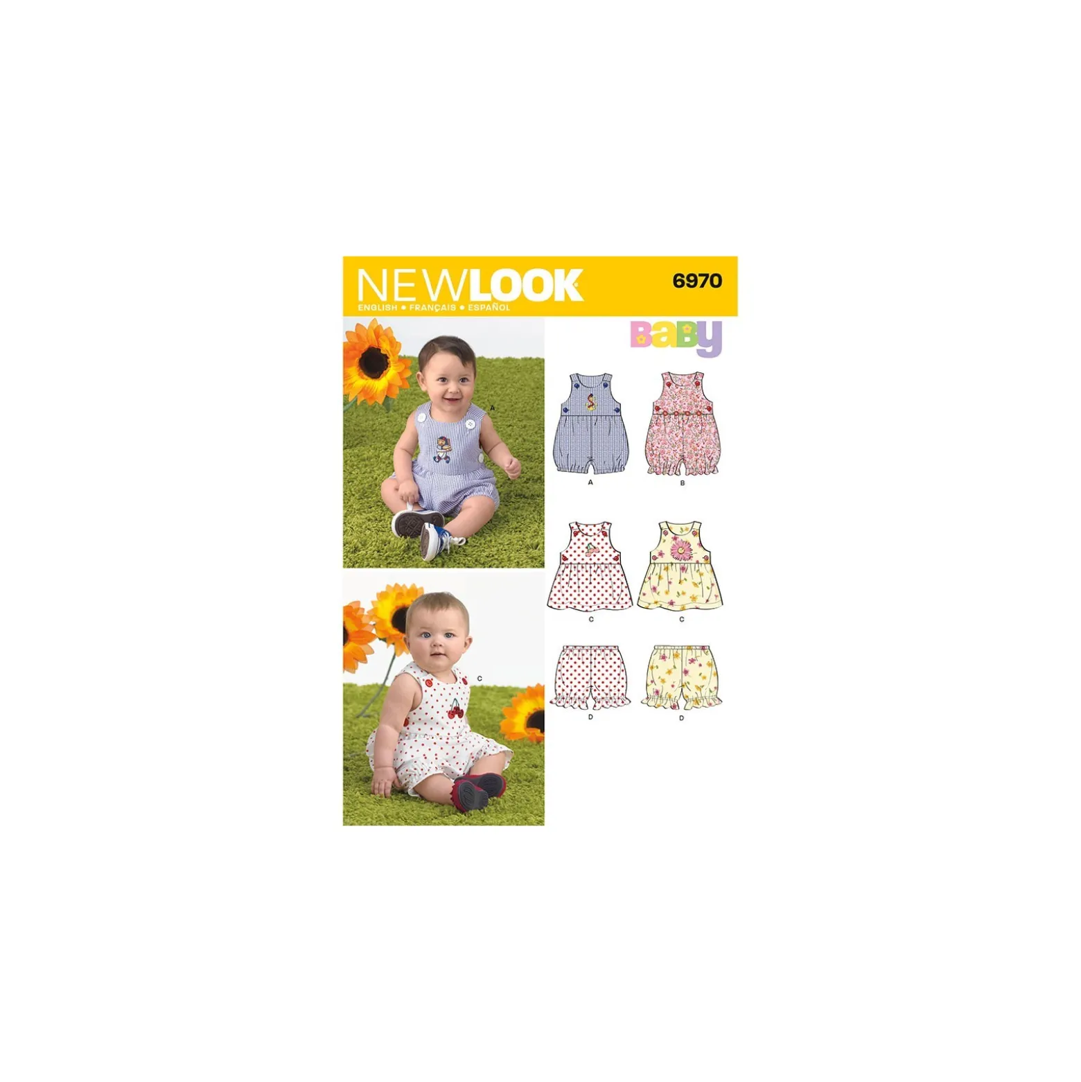 Patron Barboteuse sans Manche Bébé - New Look 6970