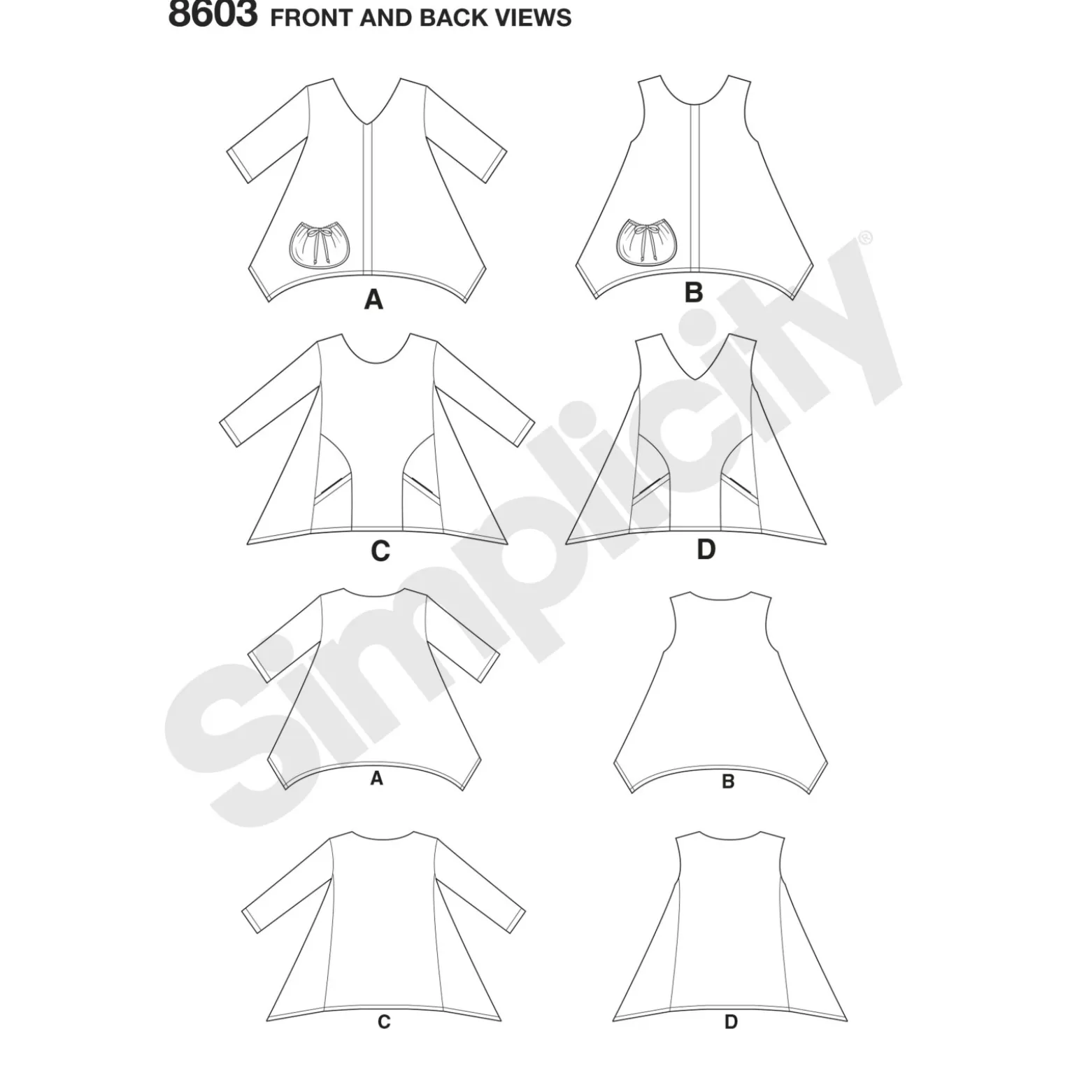 Patron Blouse ample asymétrique Femme - Simplicity n°8603