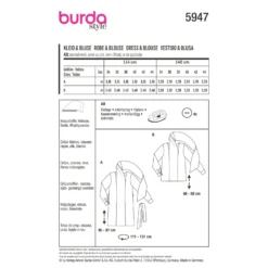 Patron blouse et robe col châle femme - Burda n°5947