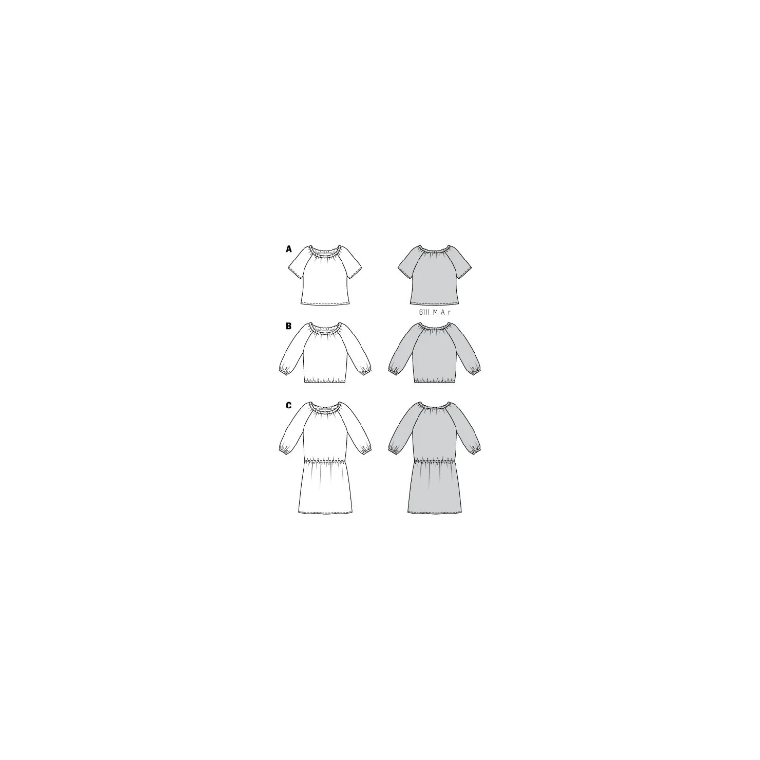 Patron blouse et robe Femme - Burda n°6111